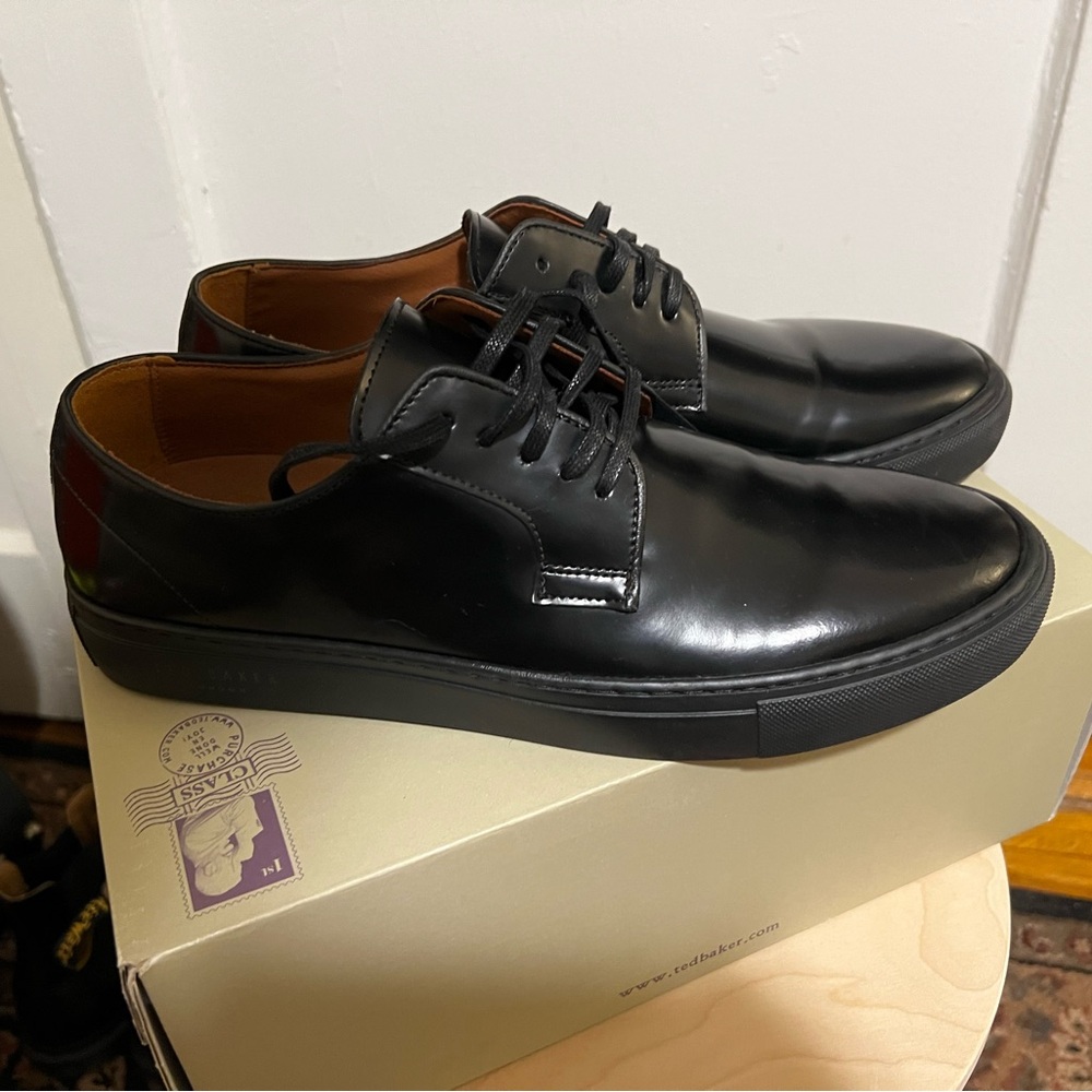 Ted Baker Kanten Black Leather Derby Sneakers 11